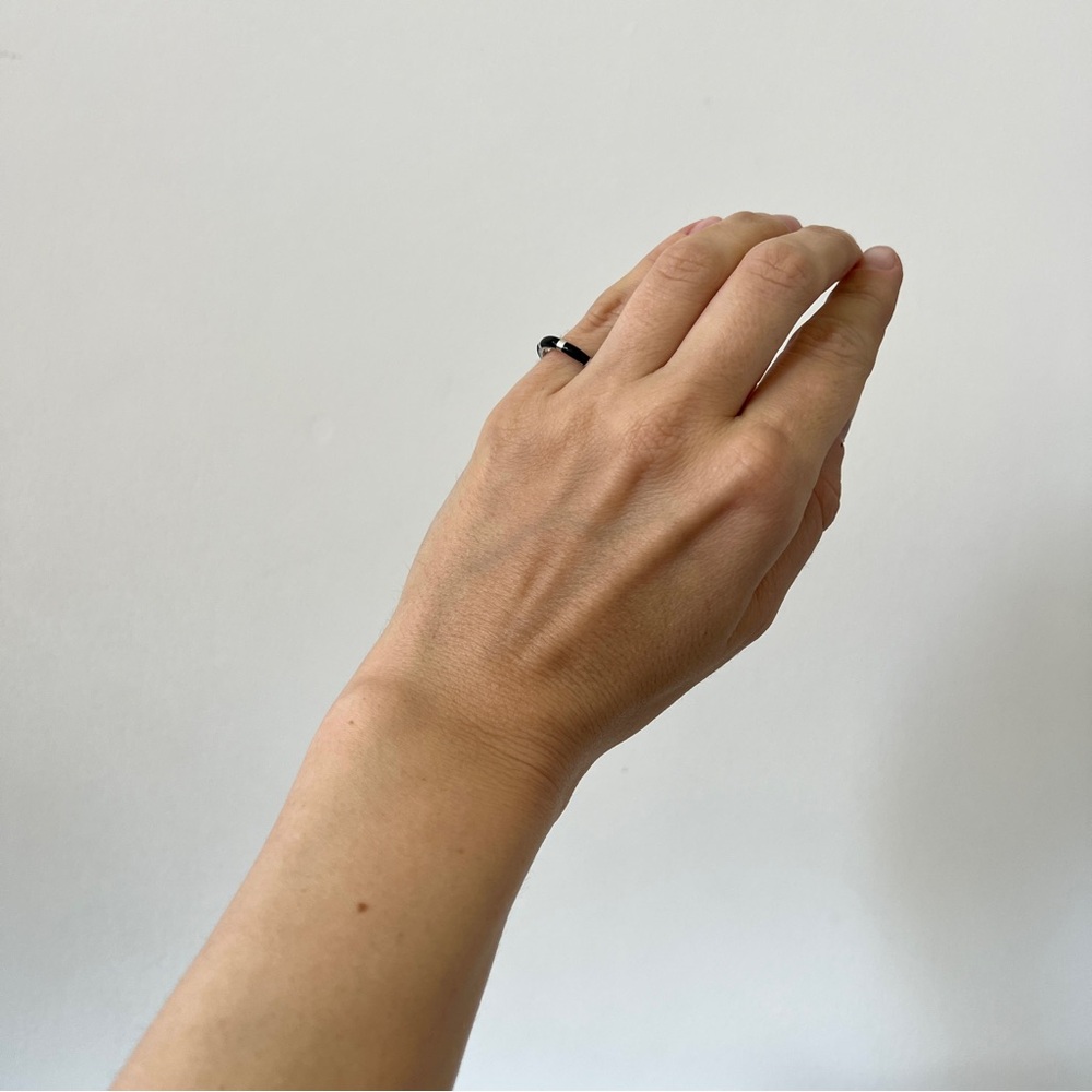 Black stripe 925 silver ring - Picture 7 of 7